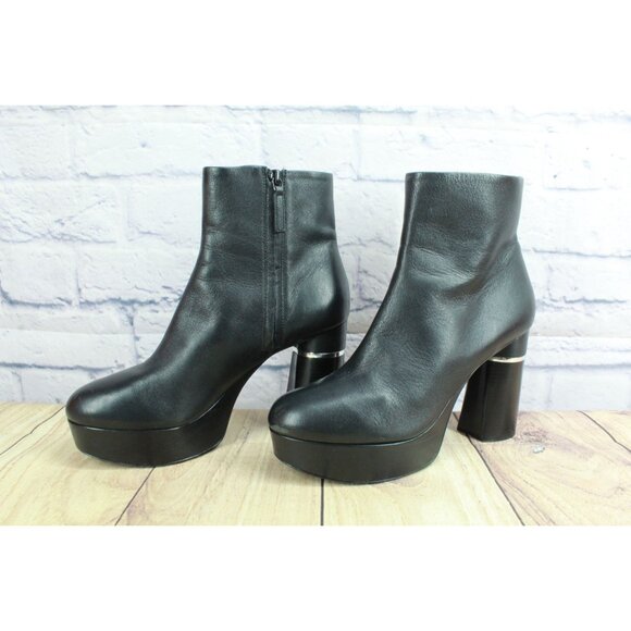 3.1 Phillip Lim Ziggy Ankle Zip Platform Boots Leather Black Size 9 - Picture 2 of 10